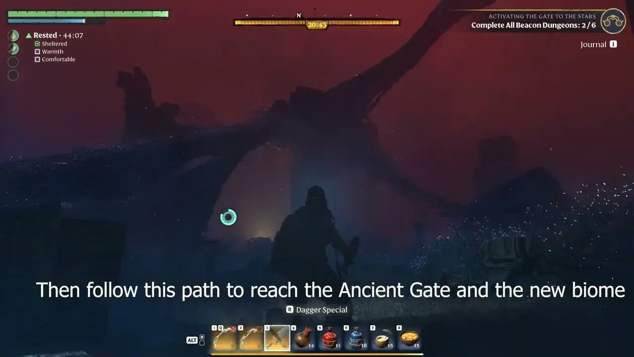 Archway and volcanic terrain on the route through Cinder’s Cradle