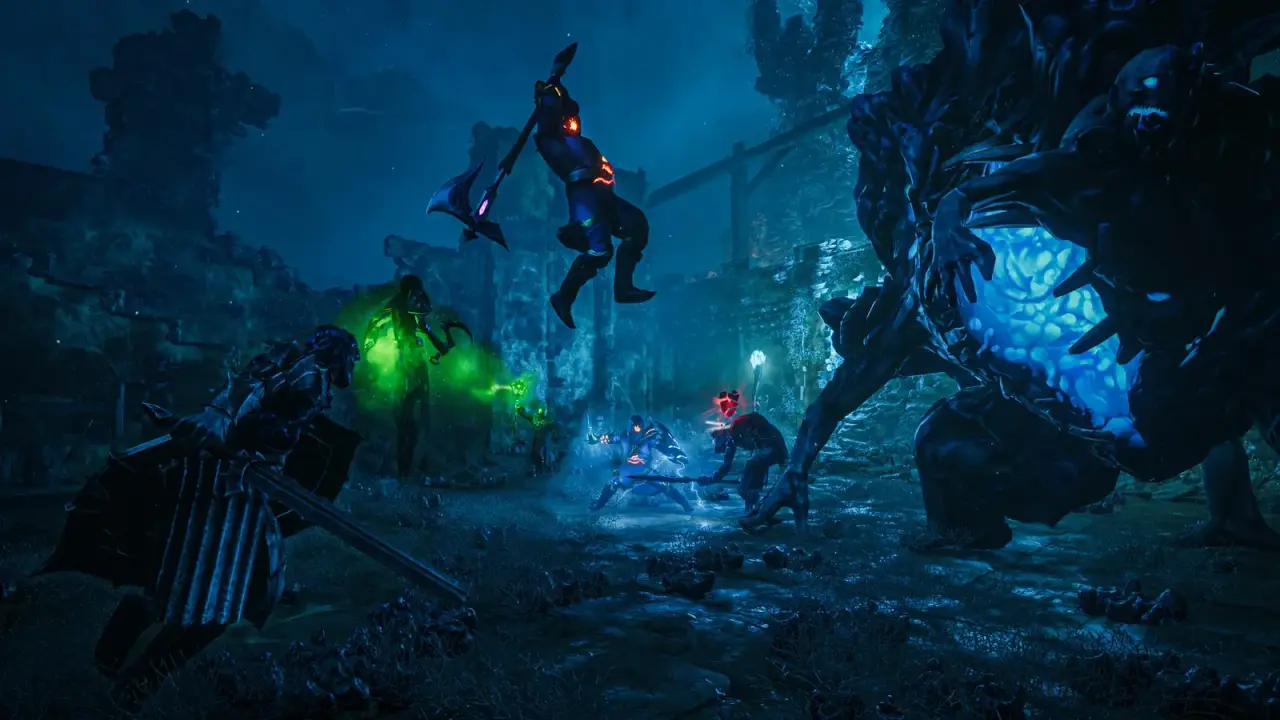 Magic and melee combat inside a dungeon