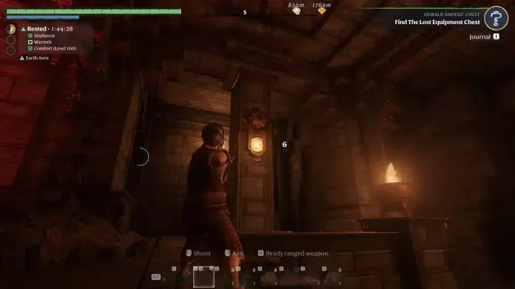 Ranged attack aimed at the elevated pillar button