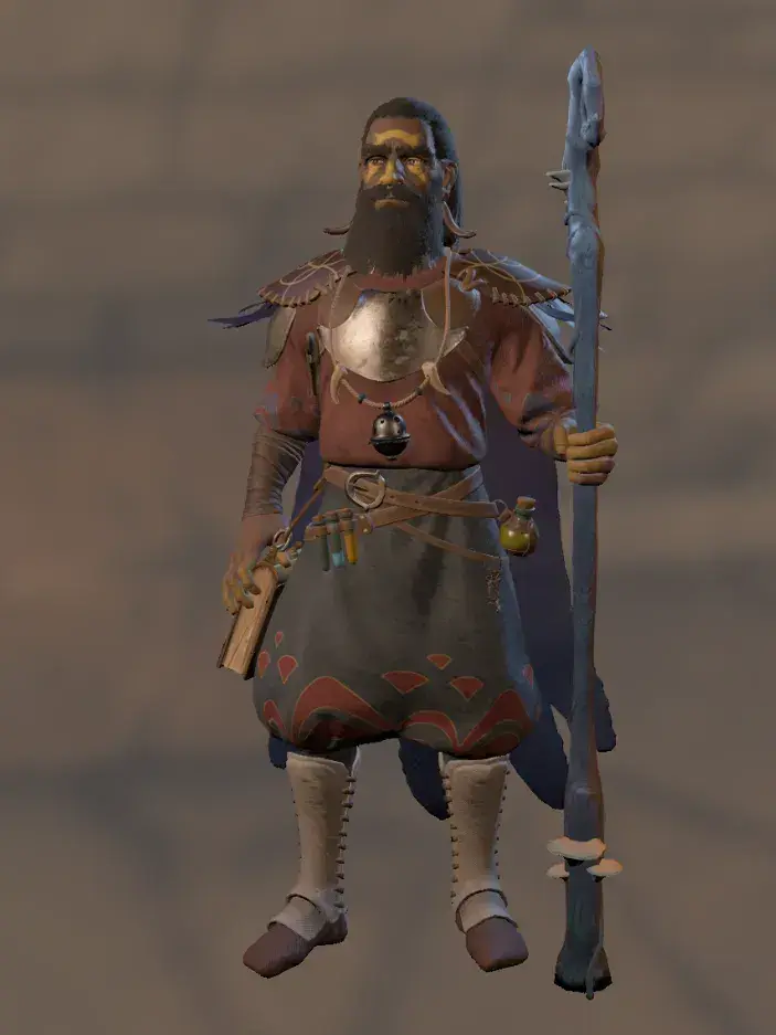 Balthazar the Alchemist holding his staff