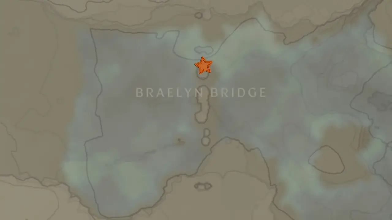 Map marking the round Braelyn Bridge pillar near the treasure